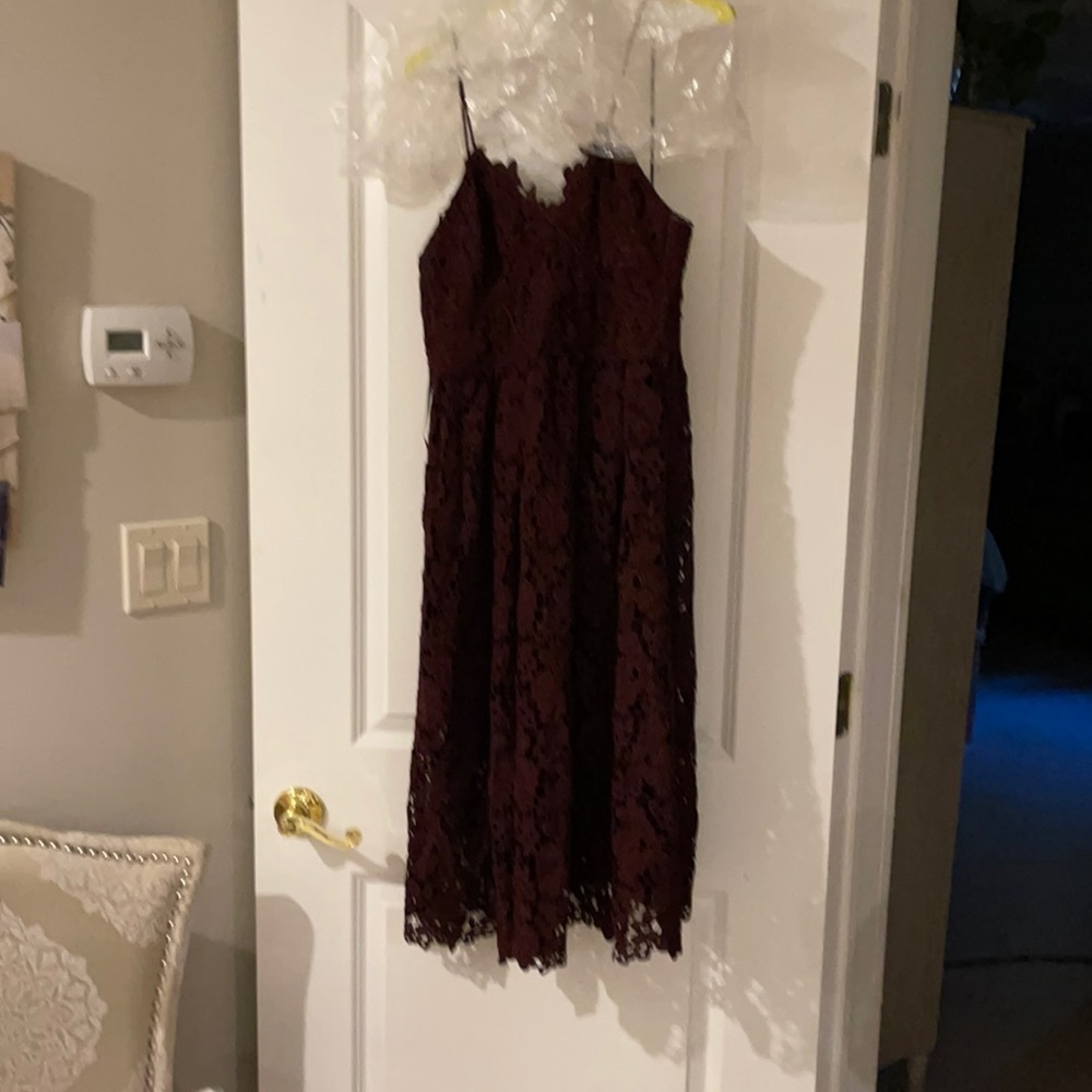 Anthropology strappy wine colored dress